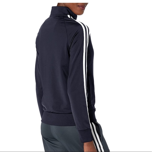 🆕 adidas Women's Plus Size Essentials Warm-Up Slim 3-Stripes Track Top - Picture 2 of 2